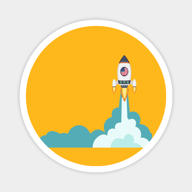 Launch America Magnet by DZCHIBA